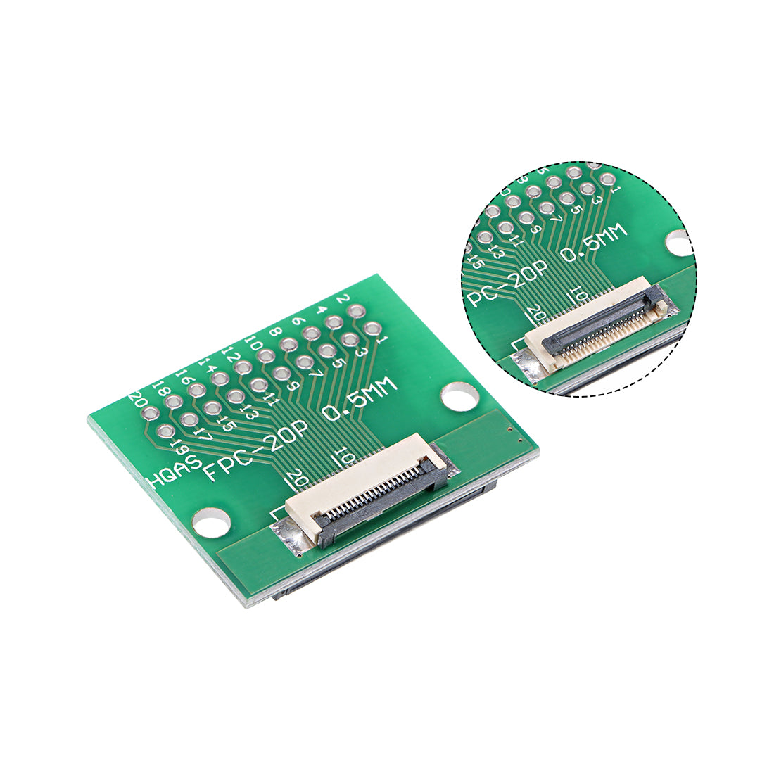 uxcell Uxcell FFC FPC 20 Pin 0.5mm 1mm Pitch to DIP 2.0mm PCB Converter Board Couple Extend Adapter