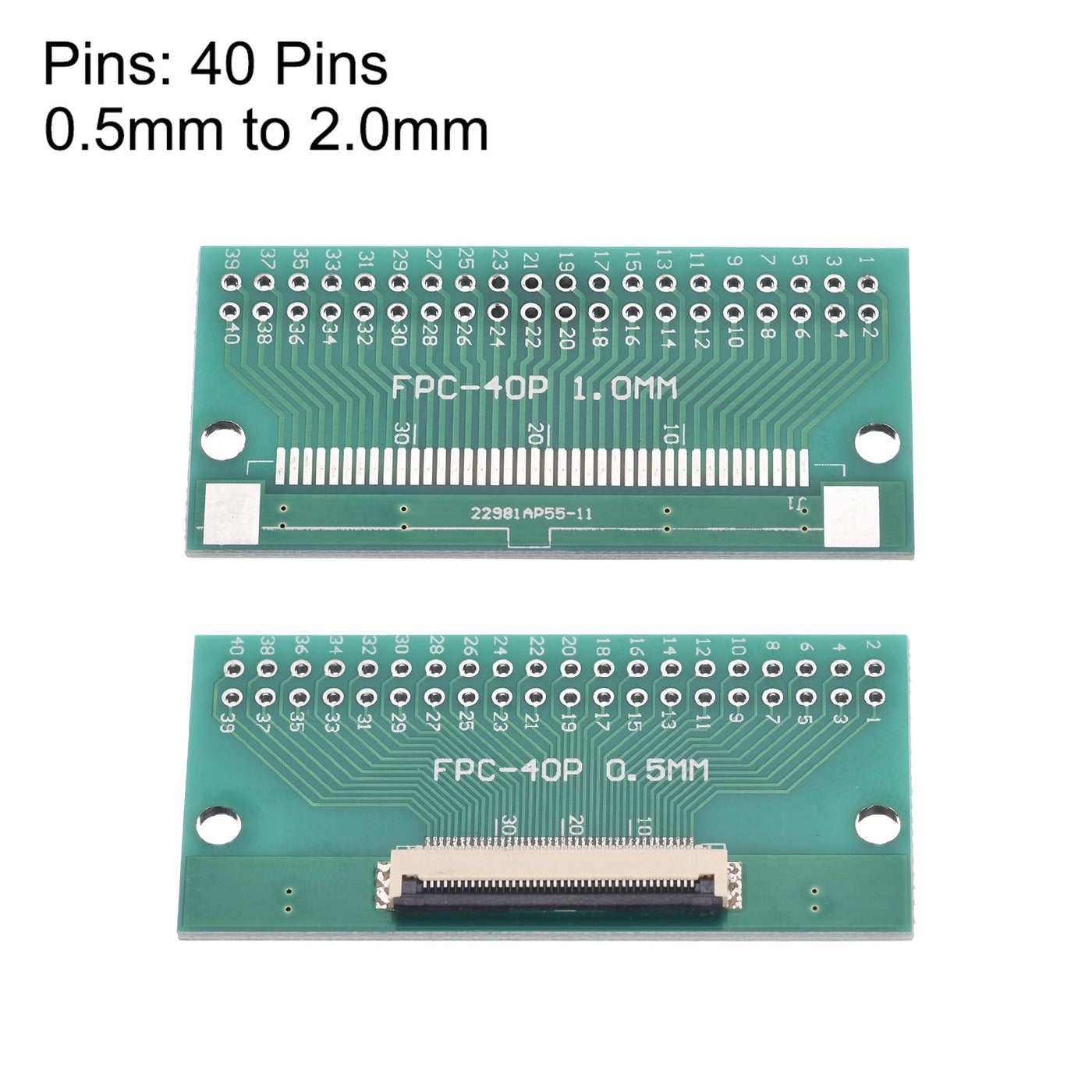 uxcell Uxcell FFC FPC 40 Pin 0.5mm Pitch to DIP 2.0mm PCB Converter Board Couple Extend Adapter