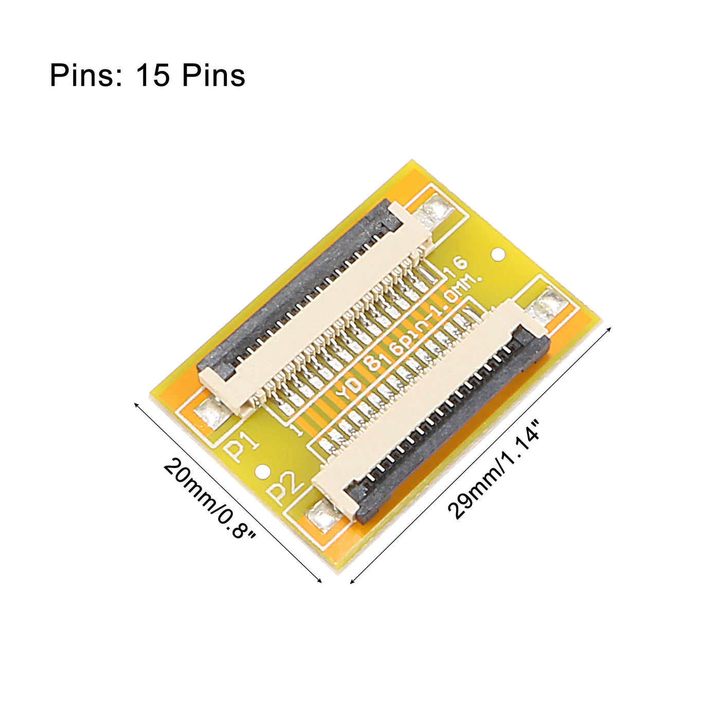 uxcell Uxcell 1.0mm Pitch 15 Pin to 15 Pin Extension Connector Adapter Use TYPE-A Cable for FFC FPC Cable Extend ZIP HDD