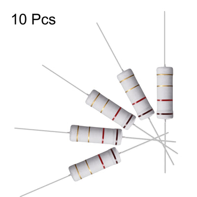 Harfington Uxcell 10Pcs 5W 5 Watt Metal Oxide Film Resistor Lead 1.2 Ohm ±5% Tolerance