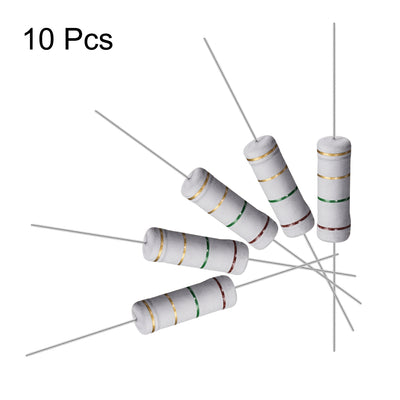 Harfington Uxcell 10Pcs 5W 5 Watt Metal Oxide Film Resistor Lead 1.5 Ohm ±5% Tolerance