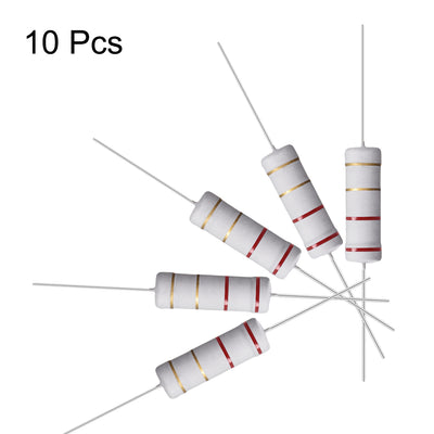 Harfington Uxcell 10Pcs 5W 5 Watt Metal Oxide Film Resistor Lead 2.2 Ohm ±5% Tolerance