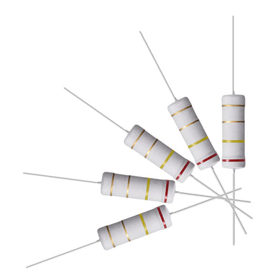 Harfington Uxcell 10Pcs 5W 5 Watt Metal Oxide Film Resistor Lead 2.4 Ohm ±5% Tolerance