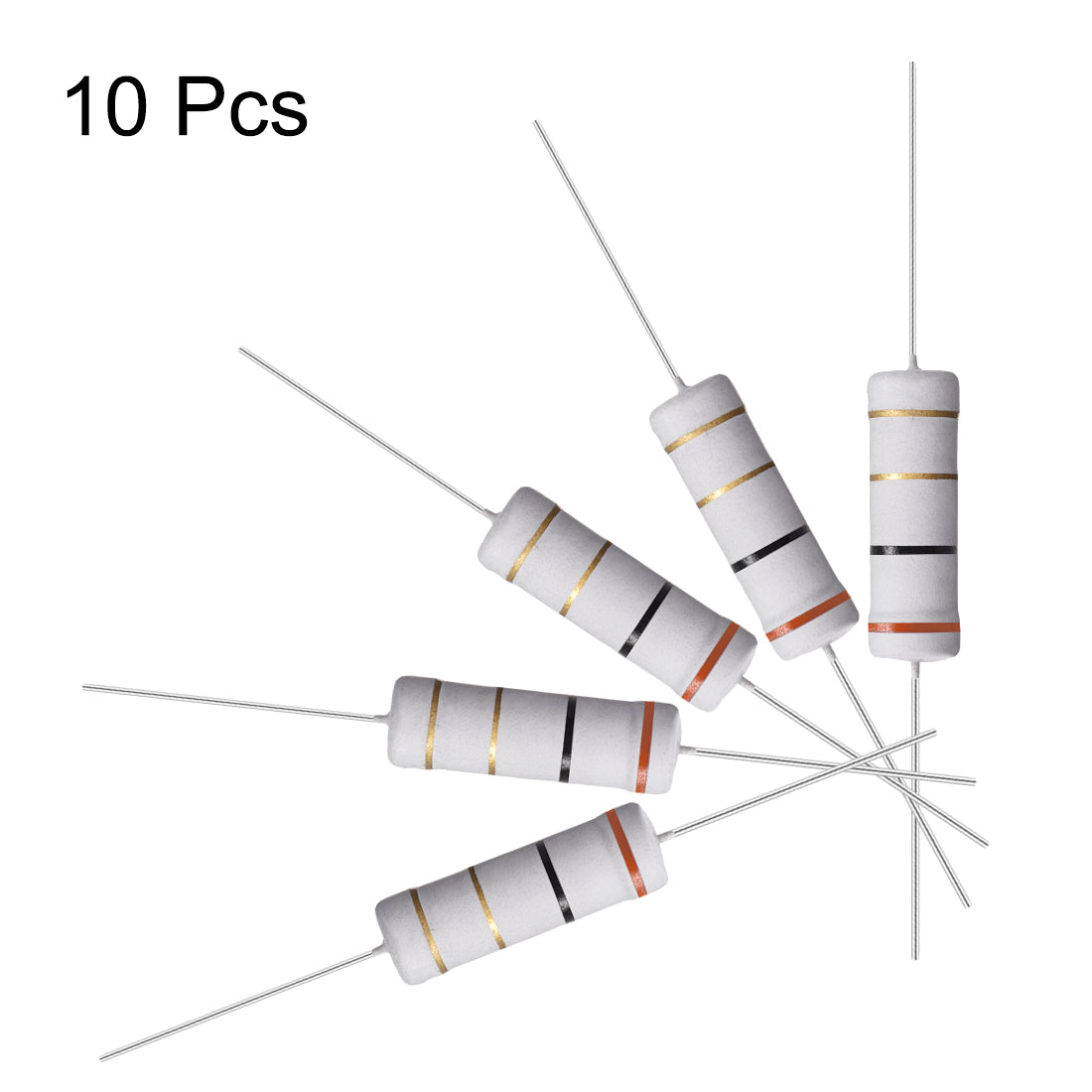 uxcell Uxcell 10Pcs 5W 5 Watt Metal Oxide Film Resistor Lead 3 Ohm ±5% Tolerance