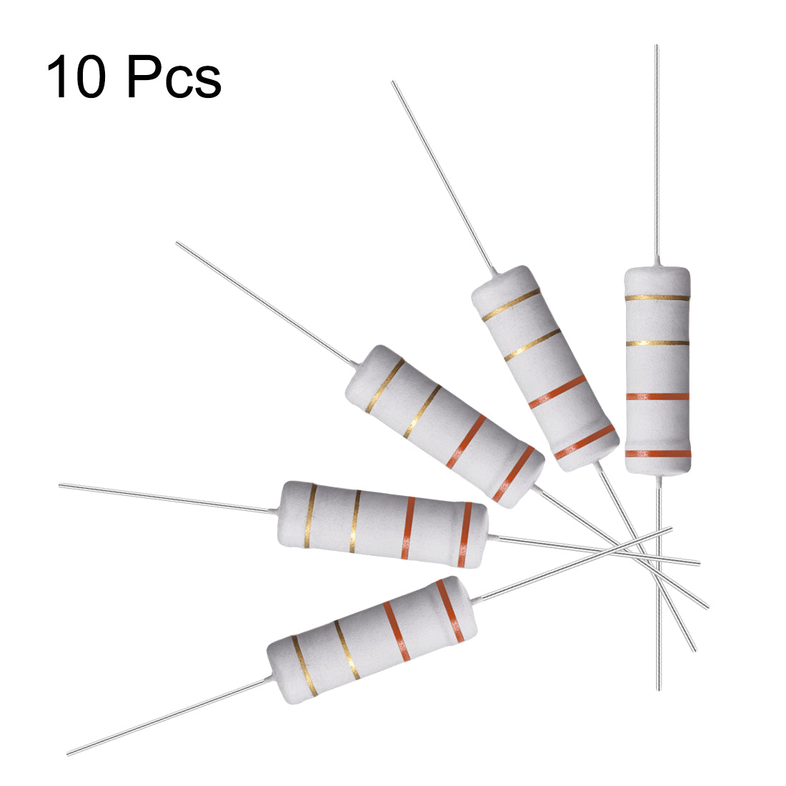 uxcell Uxcell 10Pcs 5W 5 Watt Metal Oxide Film Resistor Lead 3.3 Ohm ±5% Tolerance