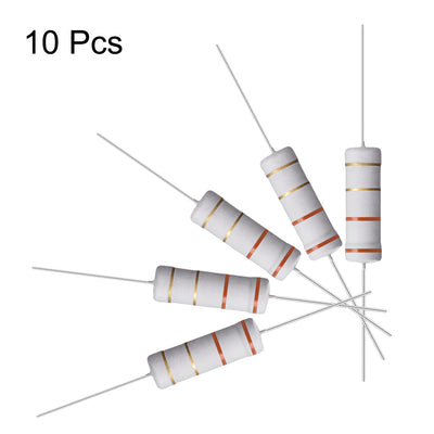 Harfington Uxcell 10Pcs 5W 5 Watt Metal Oxide Film Resistor Lead 3.3 Ohm ±5% Tolerance