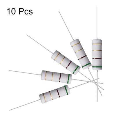 Harfington Uxcell 10Pcs 5W 5 Watt Metal Oxide Film Resistor Lead 5.1 Ohm ±5% Tolerance