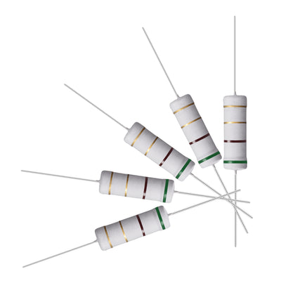 Harfington Uxcell 10Pcs 5W 5 Watt Metal Oxide Film Resistor Lead 5.1 Ohm ±5% Tolerance