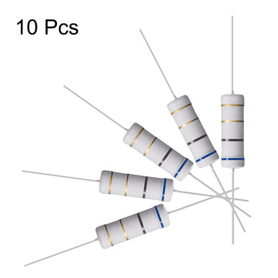 Harfington Uxcell 10Pcs 5W 5 Watt Metal Oxide Film Resistor Lead 6.8 Ohm ±5% Tolerance