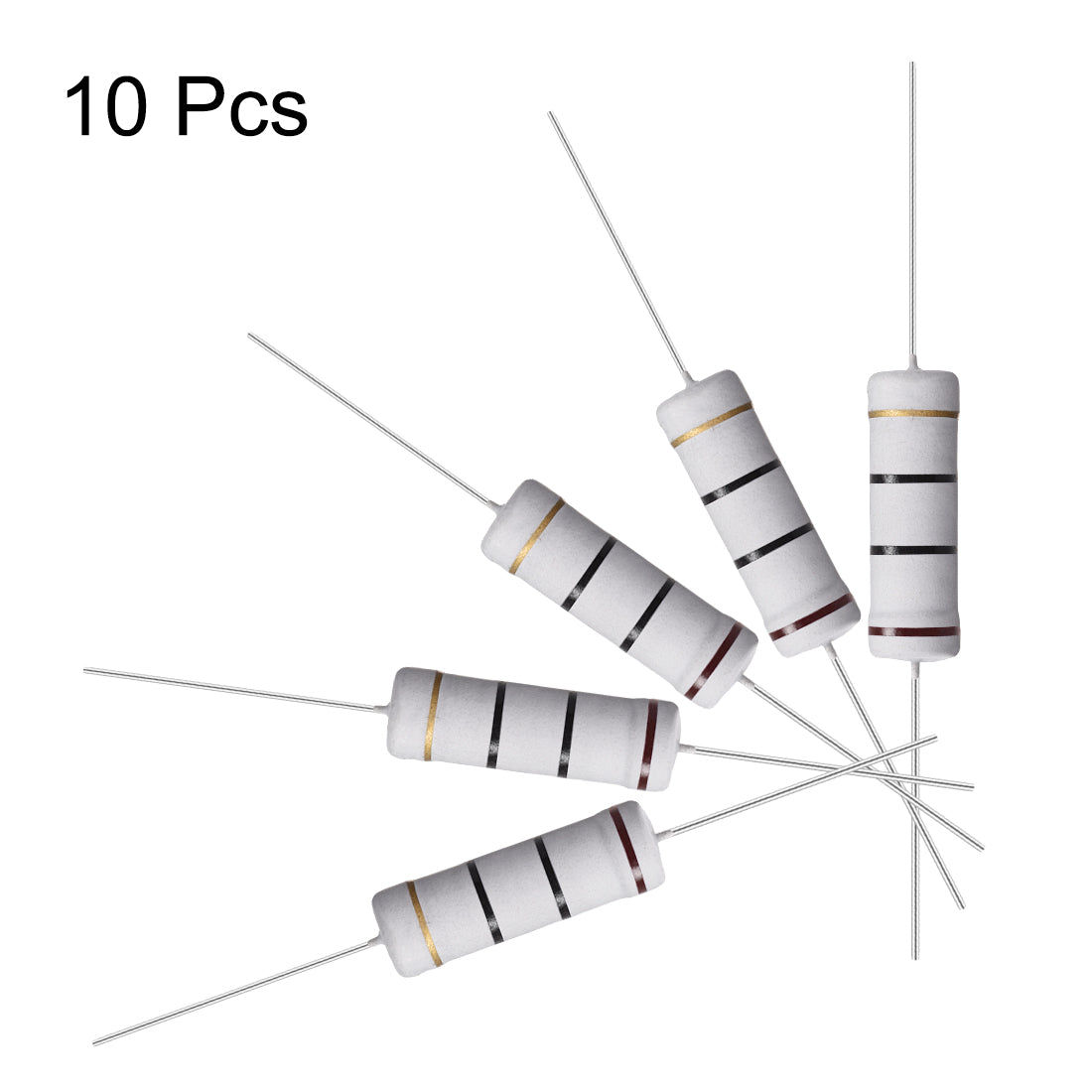 uxcell Uxcell 10Pcs 5W 5 Watt Metal Oxide Film Resistor Lead 10 Ohm ±5% Tolerance