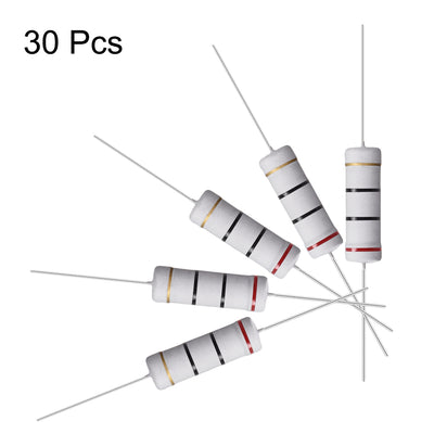 Harfington Uxcell 30Pcs 5W 5 Watt Metal Oxide Film Resistor Lead 20 Ohm ±5% Tolerance