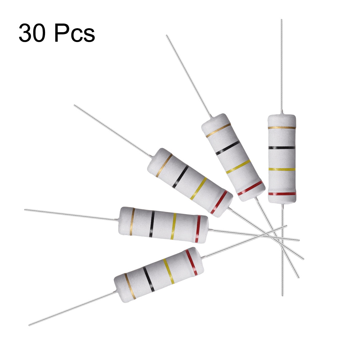 uxcell Uxcell 30Pcs 5W 5 Watt Metal Oxide Film Resistor Lead 24 Ohm ±5% Tolerance