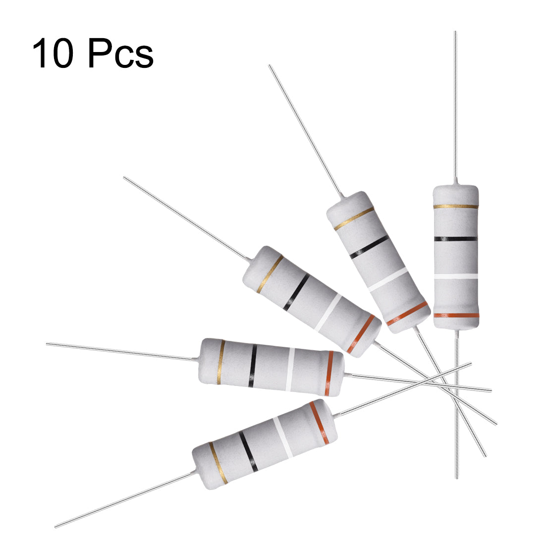 uxcell Uxcell 10Pcs 5W 5 Watt Metal Oxide Film Resistor Lead 39 Ohm ±5% Tolerance