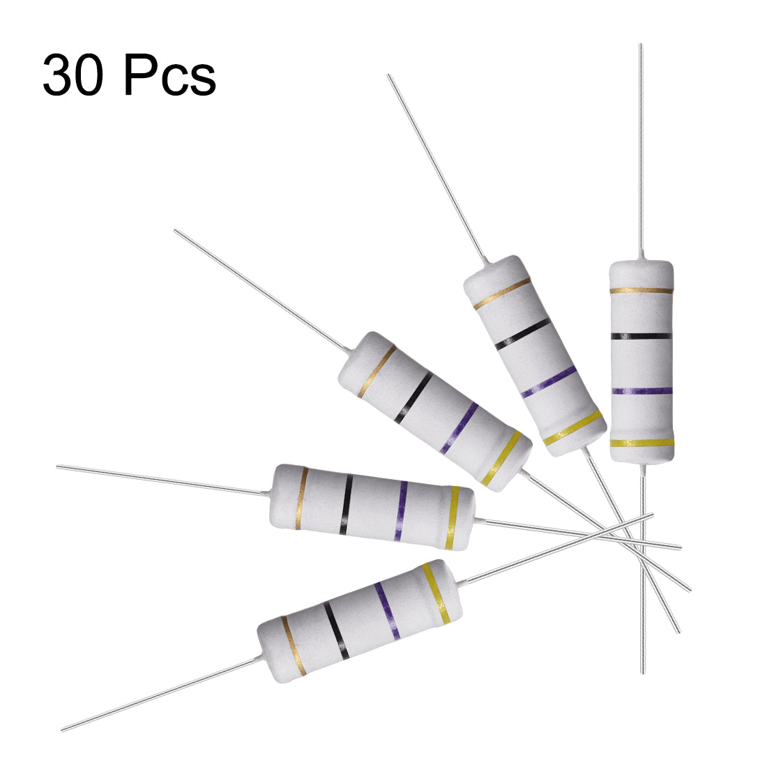 uxcell Uxcell 30Pcs 5W 5 Watt Metal Oxide Film Resistor Lead 47 Ohm ±5% Tolerance