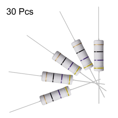 Harfington Uxcell 30Pcs 5W 5 Watt Metal Oxide Film Resistor Lead 47 Ohm ±5% Tolerance