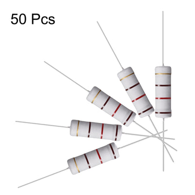 Harfington Uxcell 50 Pcs 5W 5 Watt Metal Oxide Film Resistor Axile Lead 120 Ohm ±5% Tolerance