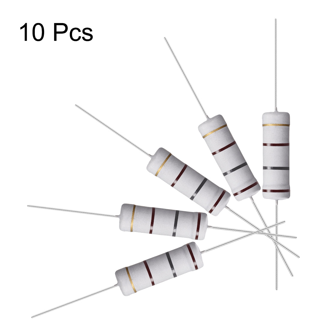 uxcell Uxcell 10 Pcs 5W 5 Watt Metal Oxide Film Resistor Axile Lead 180 Ohm ±5% Tolerance