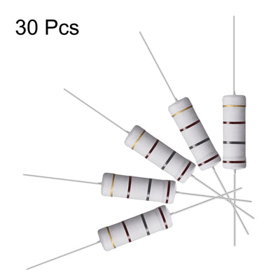 Harfington Uxcell 30 Pcs 5W 5 Watt Metal Oxide Film Resistor Axile Lead 180 Ohm ±5% Tolerance