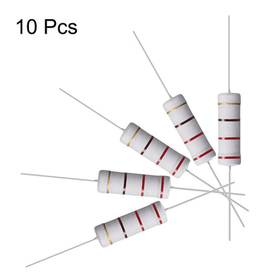 Harfington Uxcell 10Pcs 5 Watt Metal Oxide Film Resistor Axile Lead 220 Ohm ±5% Tolerance