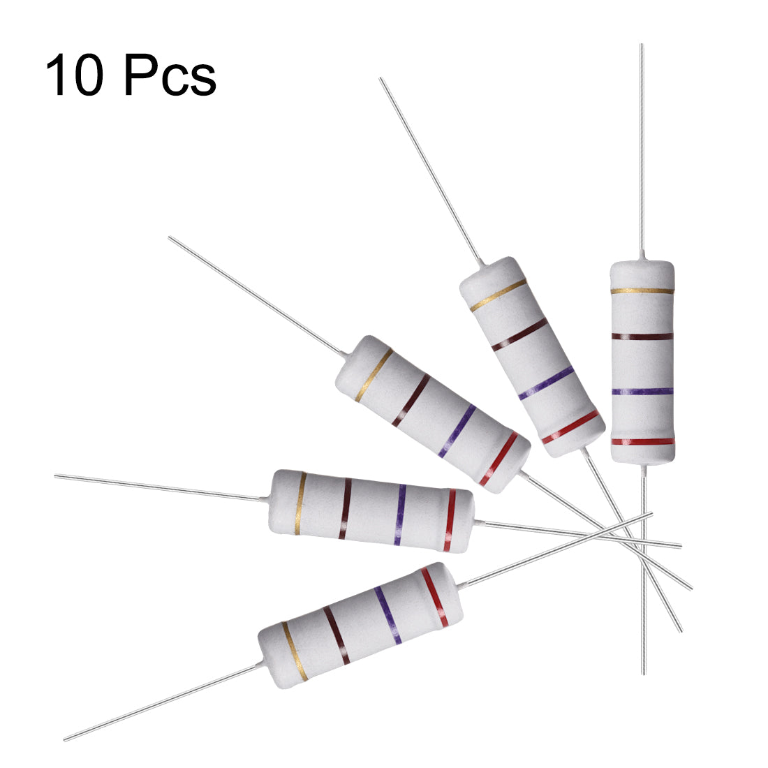 uxcell Uxcell 10 Pcs 5W 5 Watt Metal Oxide Film Resistor Axile Lead 270 Ohm ±5% Tolerance