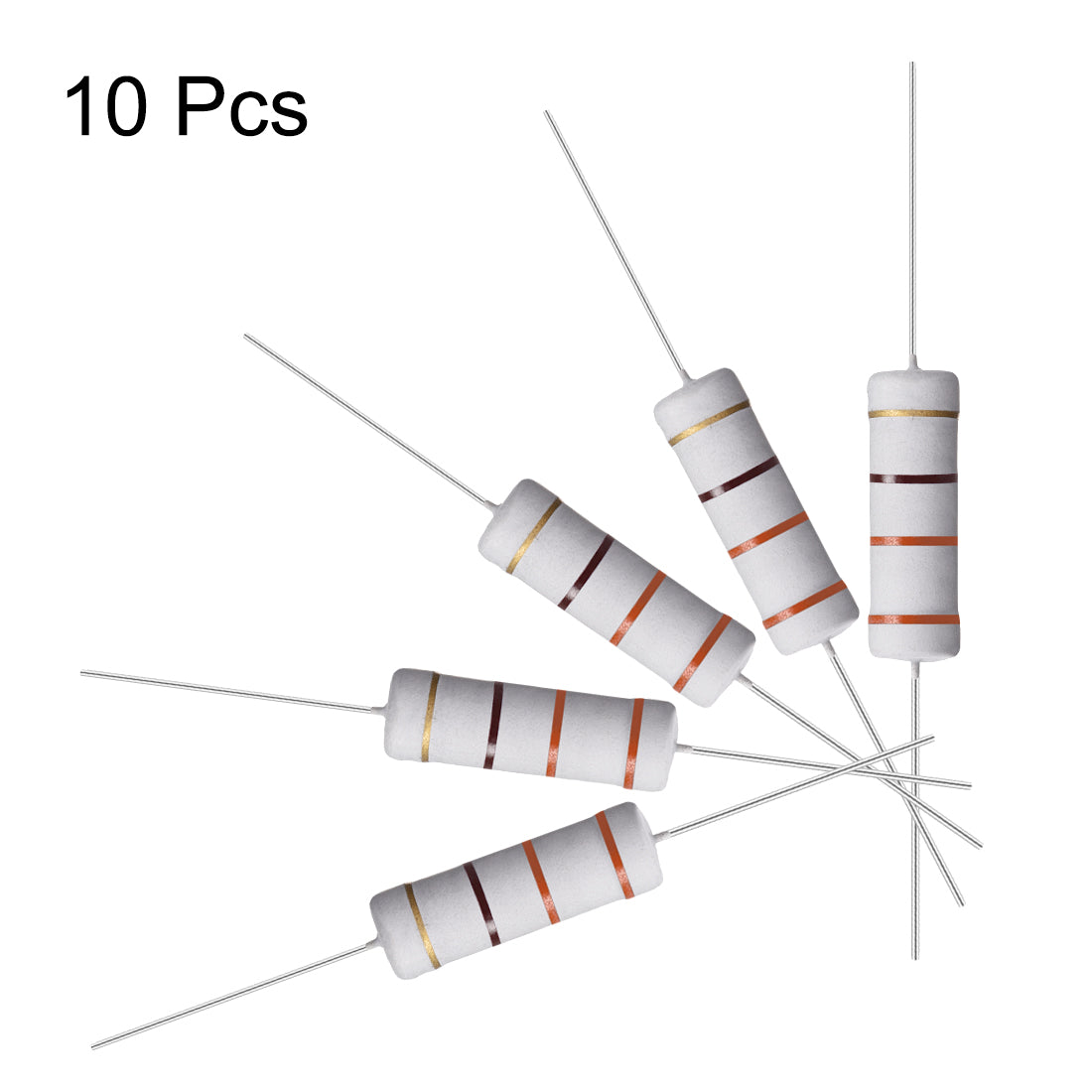 uxcell Uxcell 10 Pcs 5W 5 Watt Metal Oxide Film Resistor Lead 330 Ohm ±5% Tolerance