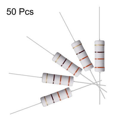 Harfington Uxcell 50 Pcs 5W 5 Watt Metal Oxide Film Resistor Axile Lead 330 Ohm ±5% Tolerance