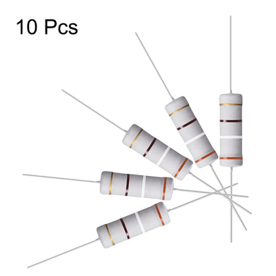 Harfington Uxcell 10 Pcs 5 Watt Metal Oxide Film Resistor Axile Lead 390 Ohm ±5% Tolerance