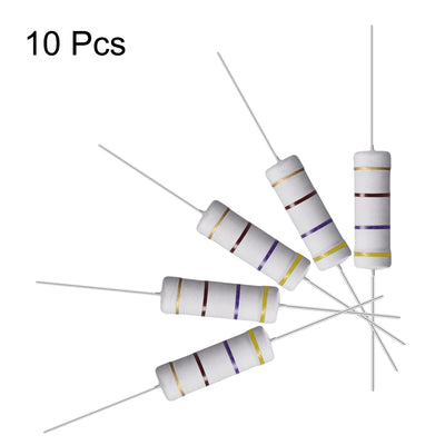 Harfington Uxcell 10 Pcs 5W 5 Watt Metal Oxide Film Resistor Axile Lead 470 Ohm ±5% Tolerance