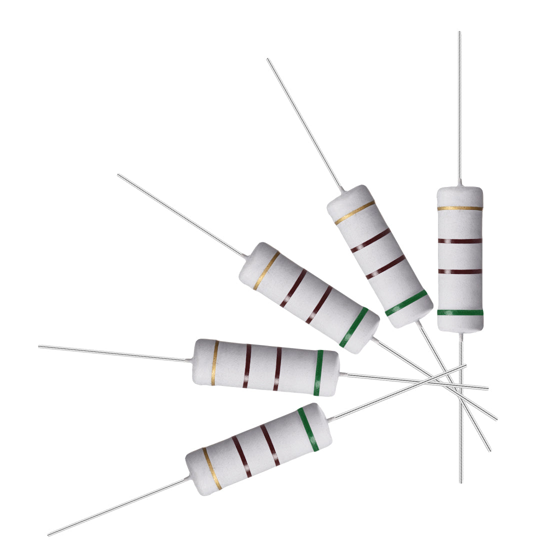 uxcell Uxcell 30 Pcs 5W 5 Watt Metal Oxide Film Resistor Axile Lead 510 Ohm ±5% Tolerance