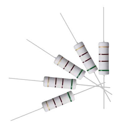 Harfington Uxcell 30 Pcs 5W 5 Watt Metal Oxide Film Resistor Axile Lead 510 Ohm ±5% Tolerance