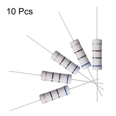 Harfington Uxcell 10 Pcs 5W 5 Watt Metal Oxide Film Resistor Axile Lead 680 Ohm ±5% Tolerance