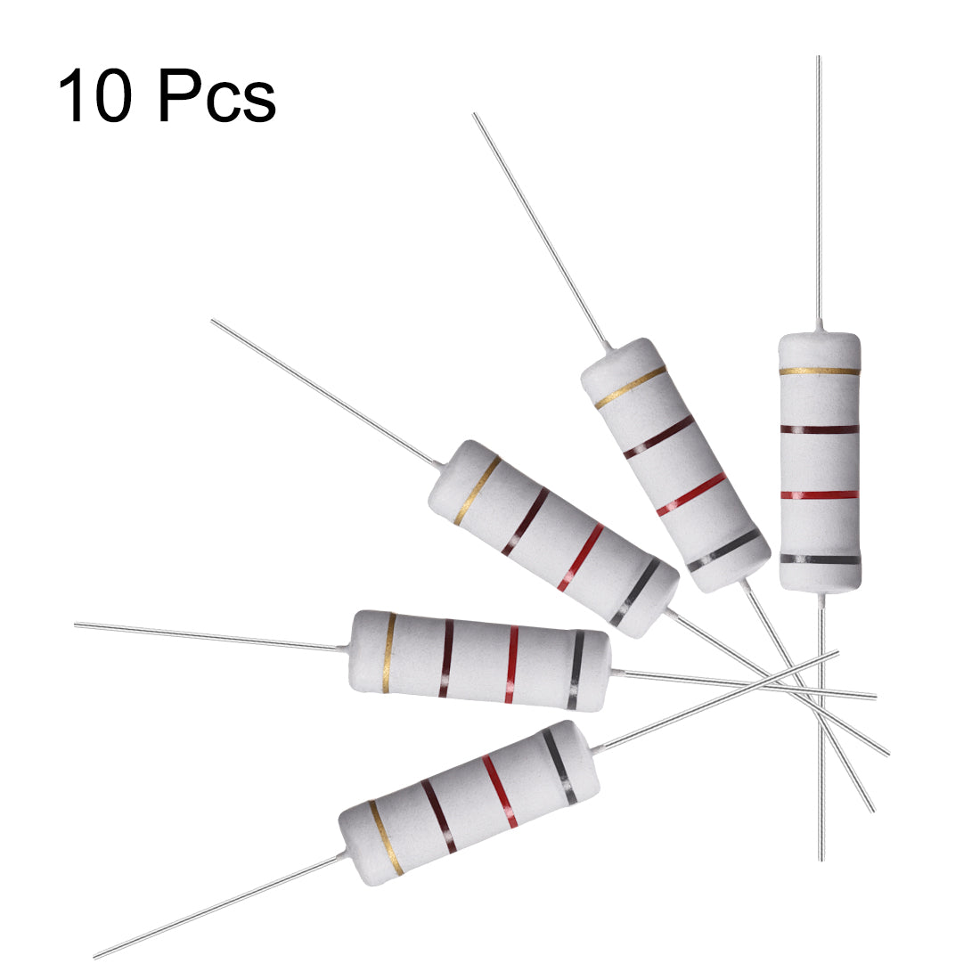 uxcell Uxcell 10 Pcs 5W 5 Watt Metal Oxide Film Resistor Axile Lead 820 Ohm ±5% Tolerance