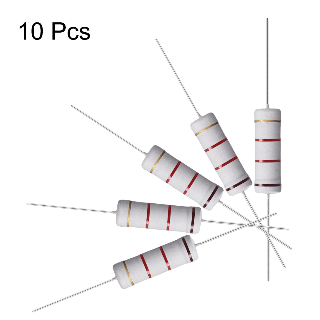 uxcell Uxcell 10 Pcs 5W 5 Watt Metal Oxide Film Resistor Lead 1.2K Ohm ±5% Tolerance