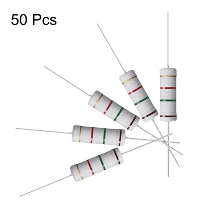 Harfington Uxcell 50 Pcs 5W 5 Watt Metal Oxide Film Resistor Axile Lead 1.5K Ohm ±5% Tolerance