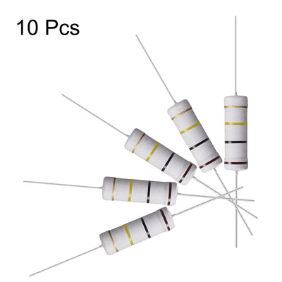 Harfington Uxcell 10 Pcs 5W 5 Watt Metal Oxide Film Resistor Lead 100K Ohm ±5% Tolerance