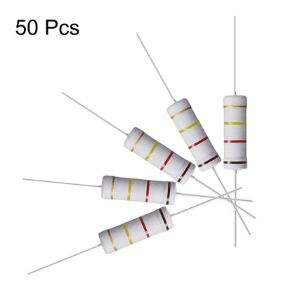 Harfington Uxcell 50 Pcs 5W 5 Watt Metal Oxide Film Resistor Axile Lead 120K Ohm ±5% Tolerance