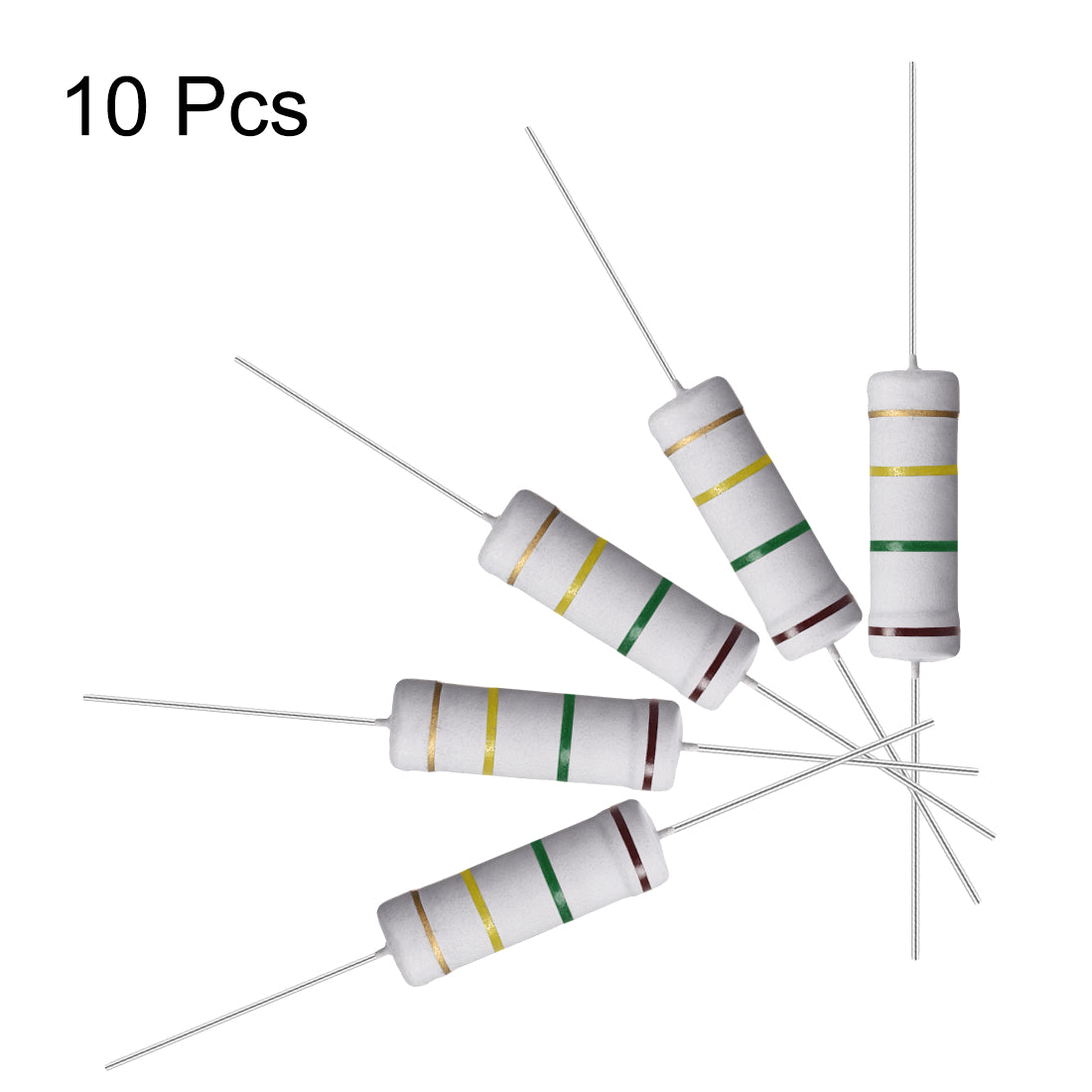 uxcell Uxcell 10 Pcs 5W 5 Watt Metal Oxide Film Resistor Axile Lead 150K Ohm ±5% Tolerance