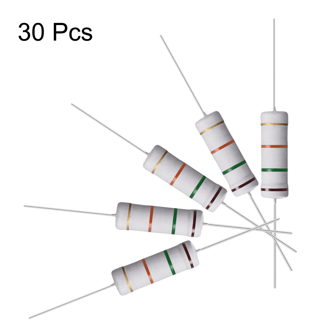 uxcell Uxcell 30 Pcs 5W 5 Watt Metal Oxide Film Resistor Axile Lead 15K Ohm ±5% Tolerance