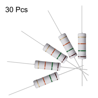 Harfington Uxcell 30 Pcs 5W 5 Watt Metal Oxide Film Resistor Axile Lead 15K Ohm ±5% Tolerance