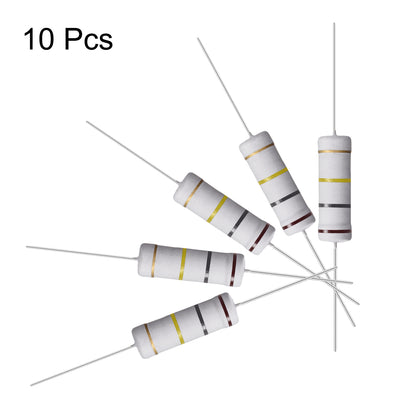 Harfington Uxcell 10 Pcs 5W 5 Watt Metal Oxide Film Resistor Axile Lead 180K Ohm ±5% Tolerance