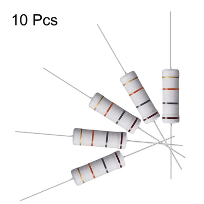 Harfington Uxcell 10 Pcs 5W 5 Watt Metal Oxide Film Resistor Axile Lead 18K Ohm ±5% Tolerance