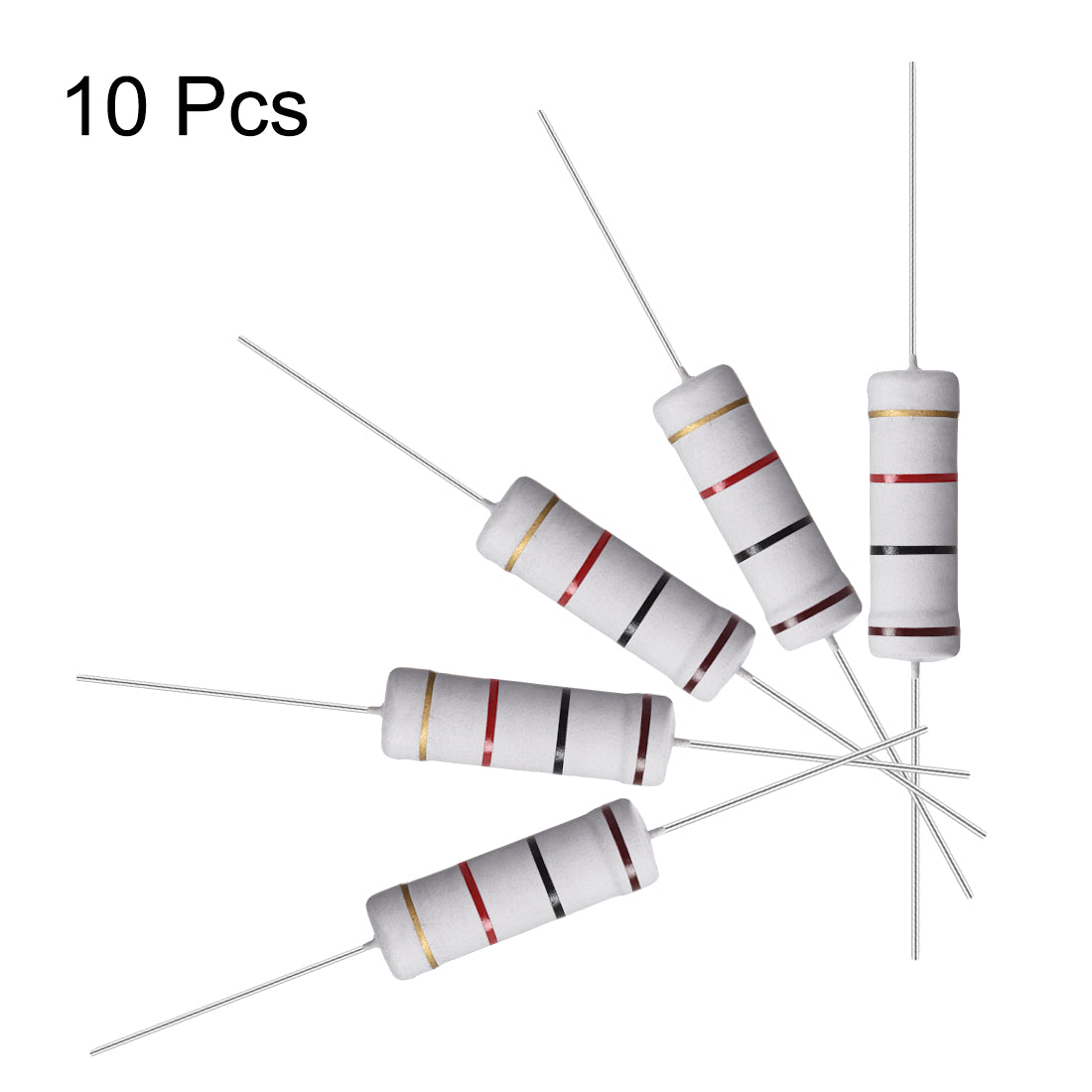 uxcell Uxcell 10 Pcs 5W 5 Watt Metal Oxide Film Resistor Lead 1K Ohm ±5% Tolerance