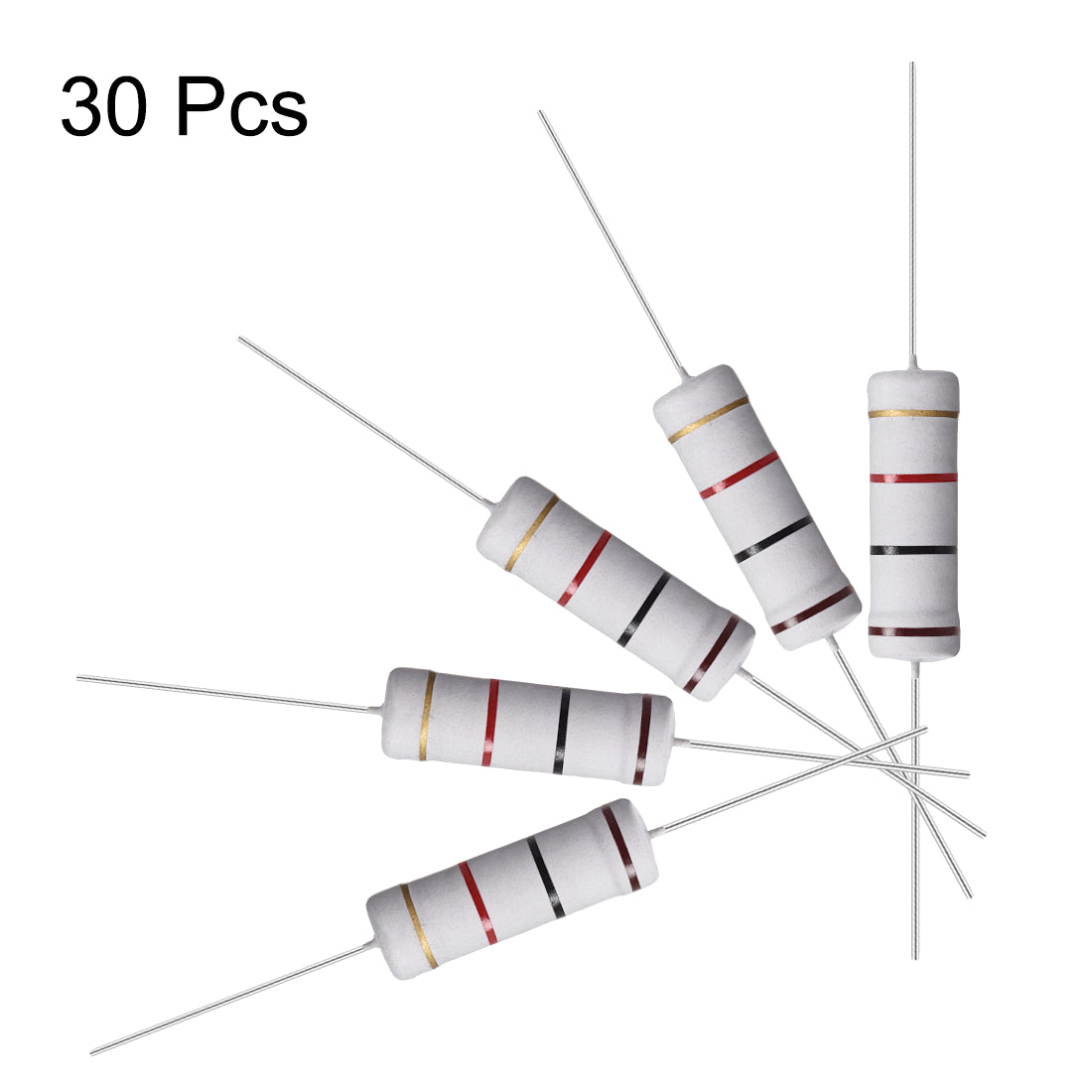 uxcell Uxcell 30 Pcs 5W 5 Watt Metal Oxide Film Resistor Axile Lead 1K Ohm ±5% Tolerance