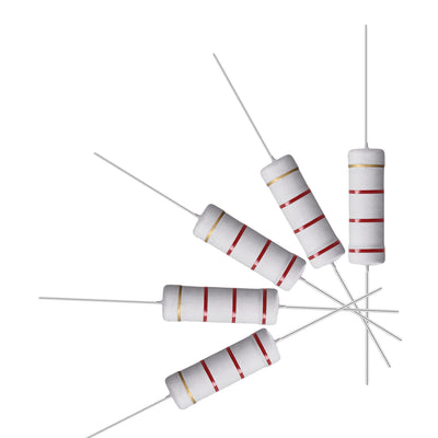 Harfington Uxcell 10 Pcs 5W 5 Watt Metal Oxide Film Resistor Axile Lead 2.2K Ohm ±5% Tolerance