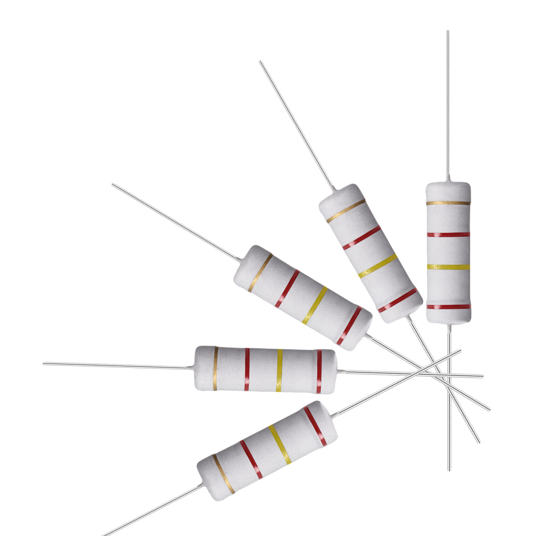 uxcell Uxcell 10 Pcs 5W 5 Watt Metal Oxide Film Resistor Axile Lead 2.4K Ohm ±5% Tolerance