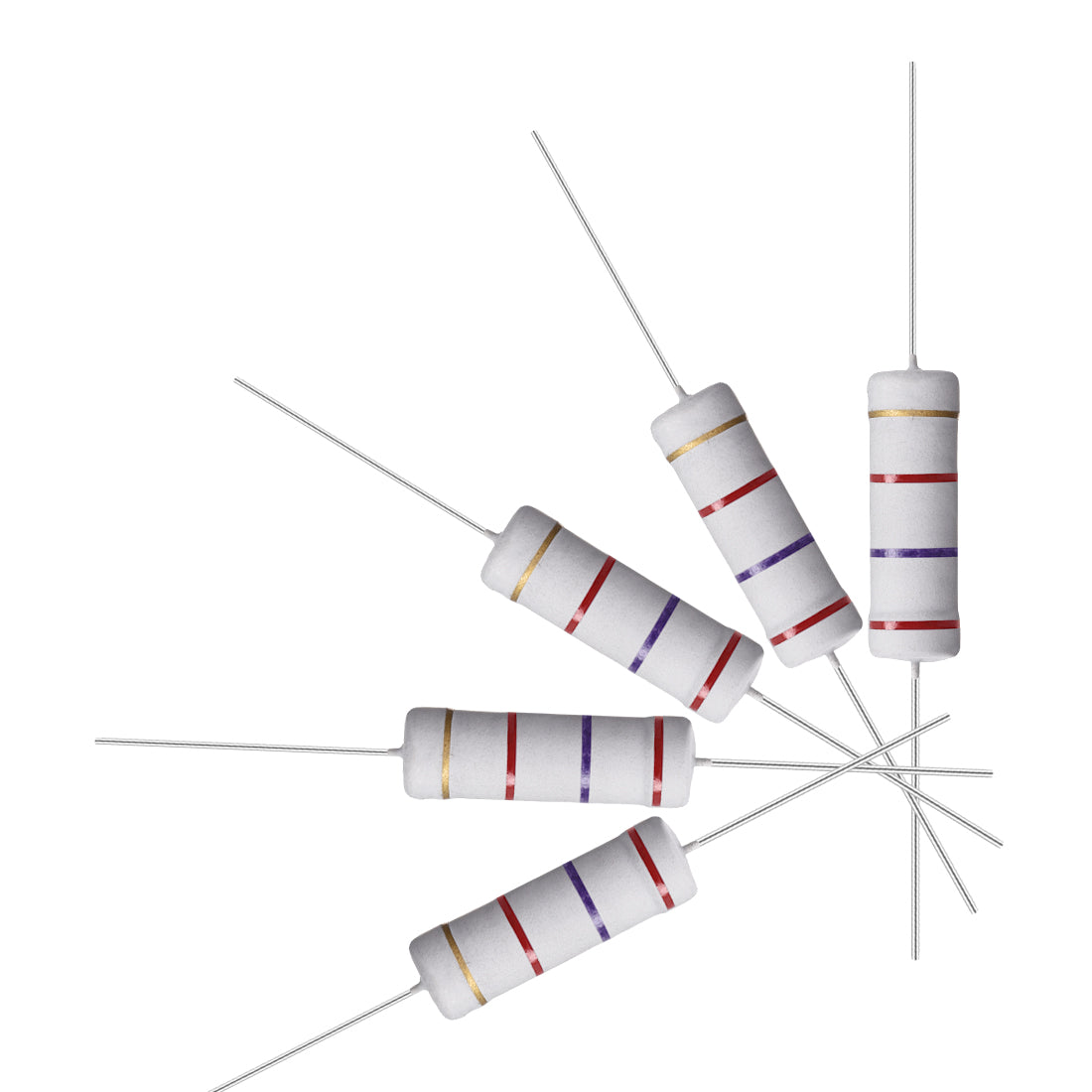 uxcell Uxcell 10 Pcs 5W 5 Watt Metal Oxide Film Resistor Axile Lead 2.7K Ohm ±5% Tolerance