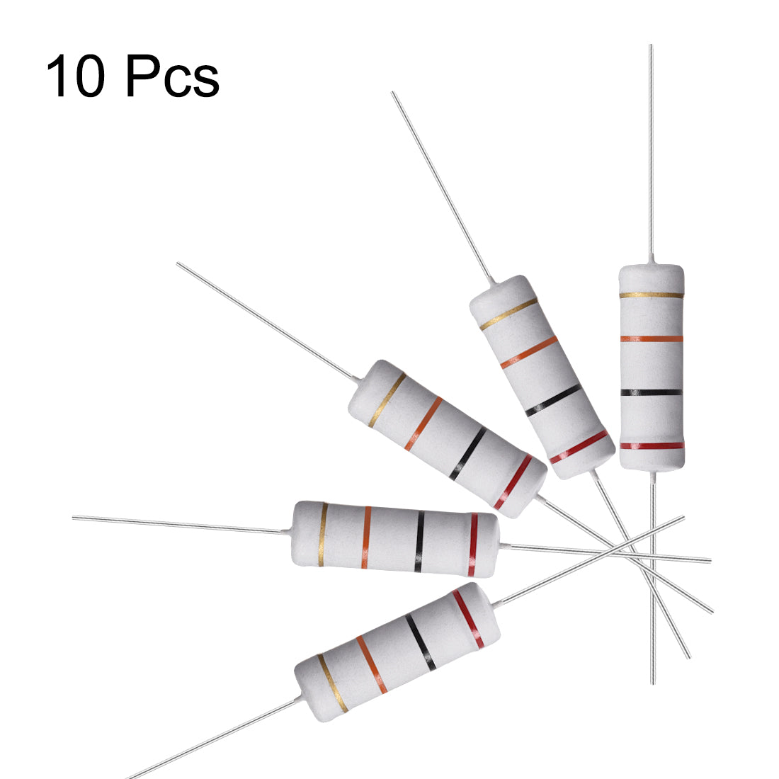 uxcell Uxcell 10 Pcs 5W 5 Watt Metal Oxide Film Resistor Lead 20K Ohm ±5% Tolerance