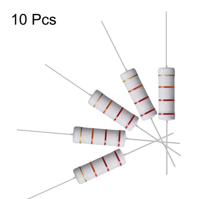 Harfington Uxcell 10 Pcs 5W 5 Watt Metal Oxide Film Resistor Axile Lead 22K Ohm ±5% Tolerance