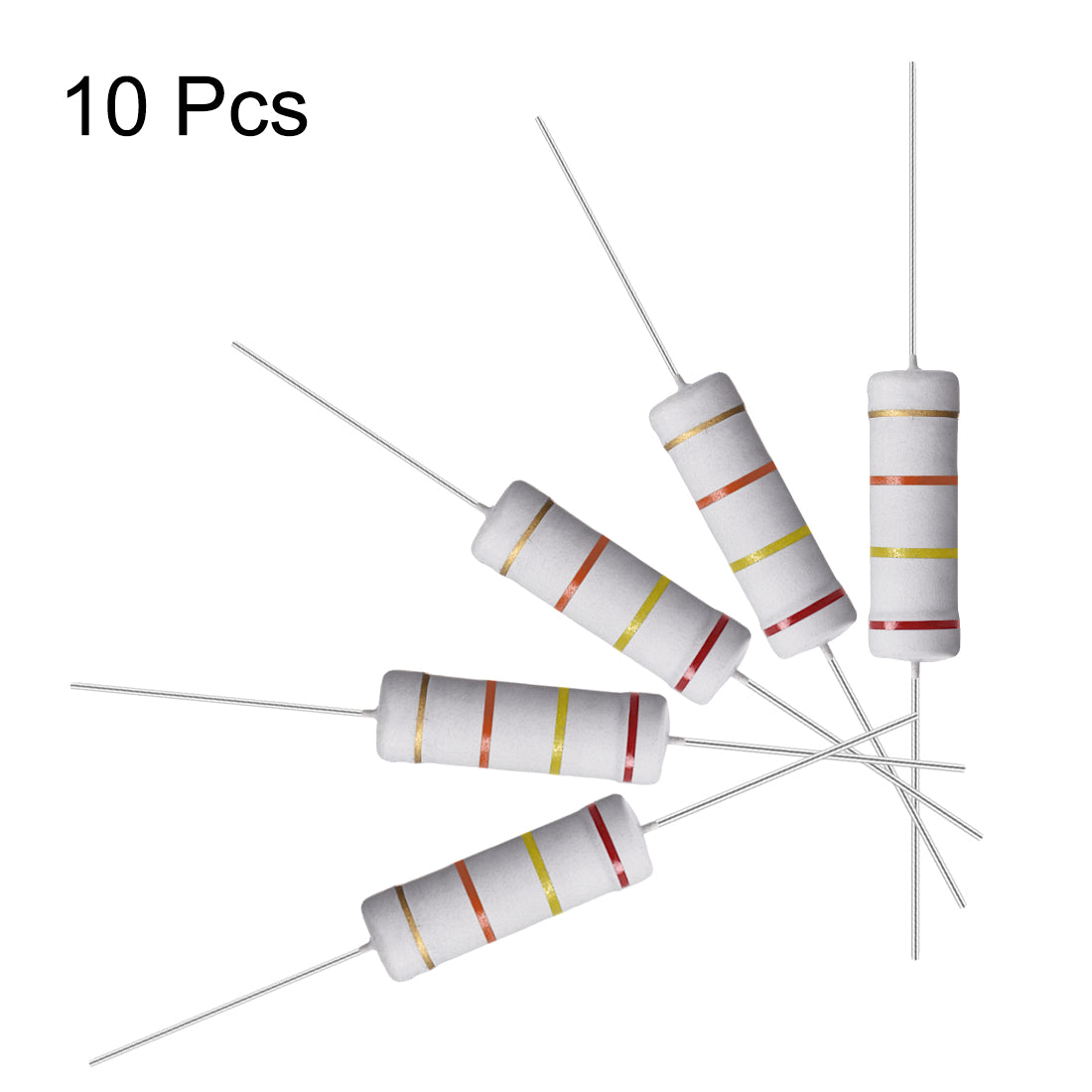 uxcell Uxcell 10 Pcs 5W 5 Watt Metal Oxide Film Resistor Axile Lead 24K Ohm ±5% Tolerance