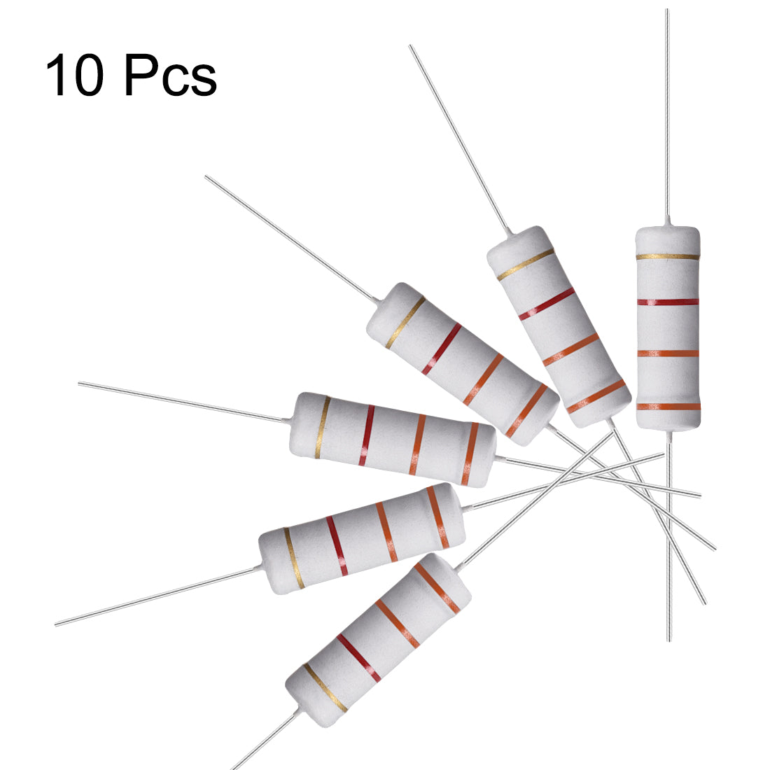 uxcell Uxcell 10 Pcs 5W 5 Watt Metal Oxide Film Resistor Axile Lead 3.3K Ohm ±5% Tolerance